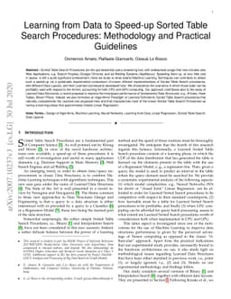 Learning from Data to Speed-up Sorted Table Search Procedures:
  Methodology and Practical Guidelines