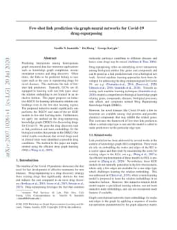 Few-shot link prediction via graph neural networks for Covid-19
  drug-repurposing