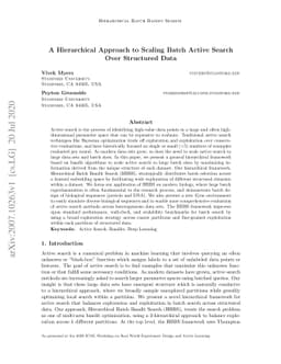 A Hierarchical Approach to Scaling Batch Active Search Over Structured
  Data