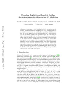Coupling Explicit and Implicit Surface Representations for Generative 3D
  Modeling