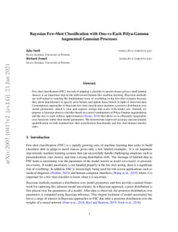 Bayesian Few-Shot Classification with One-vs-Each Pólya-Gamma
  Augmented Gaussian Processes
