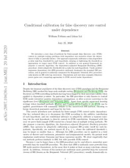 Conditional calibration for false discovery rate control under
  dependence