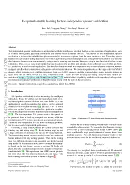 Deep multi-metric learning for text-independent speaker verification