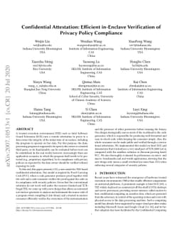 Confidential Attestation: Efficient in-Enclave Verification of Privacy
  Policy Compliance
