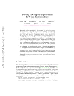 Learning to Compose Hypercolumns for Visual Correspondence