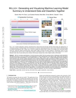 Melody: Generating and Visualizing Machine Learning Model Summary to
  Understand Data and Classifiers Together