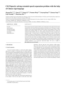 CSLNSpeech: solving extended speech separation problem with the help of
  Chinese sign language