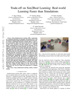 Trade-off on Sim2Real Learning: Real-world Learning Faster than
  Simulations
