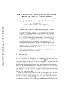 Uncertainty-Aware Weakly Supervised Action Detection from Untrimmed
  Videos