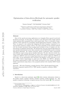 Optimization of data-driven filterbank for automatic speaker
  verification