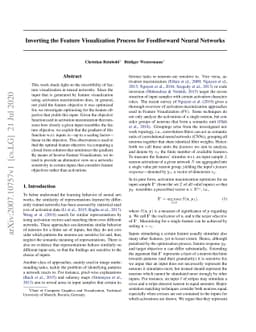 Inverting the Feature Visualization Process for Feedforward Neural
  Networks