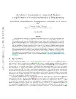 Probabilistic Neighbourhood Component Analysis: Sample Efficient
  Uncertainty Estimation in Deep Learning