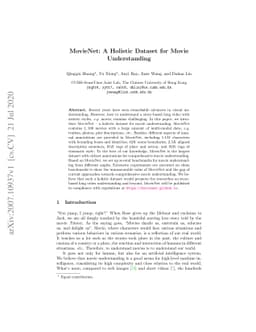 MovieNet: A Holistic Dataset for Movie Understanding