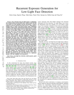 Recurrent Exposure Generation for Low-Light Face Detection