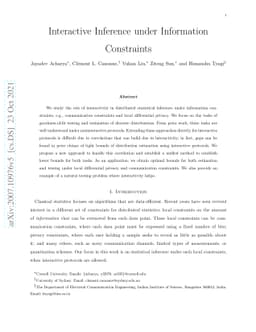 Interactive Inference under Information Constraints