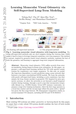 Learning Monocular Visual Odometry via Self-Supervised Long-Term
  Modeling
