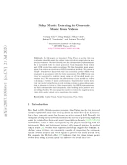 Foley Music: Learning to Generate Music from Videos