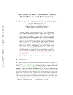 Multi-person 3D Pose Estimation in Crowded Scenes Based on Multi-View
  Geometry
