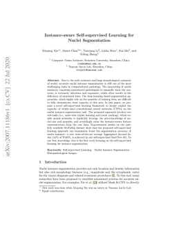 Instance-aware Self-supervised Learning for Nuclei Segmentation