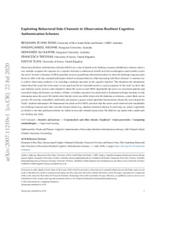 Exploiting Behavioral Side-Channels in Observation Resilient Cognitive
  Authentication Schemes