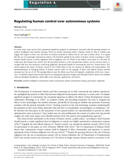 Regulating human control over autonomous systems