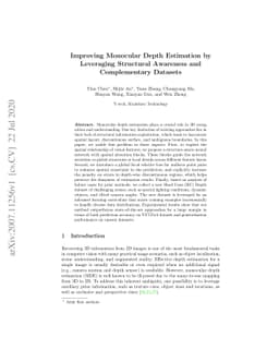 Improving Monocular Depth Estimation by Leveraging Structural Awareness
  and Complementary Datasets