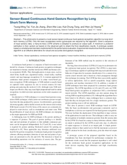 Sensor-Based Continuous Hand Gesture Recognition by Long Short-Term
  Memory