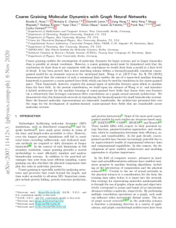 Coarse Graining Molecular Dynamics with Graph Neural Networks