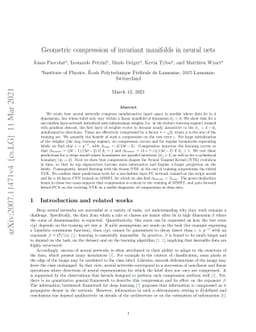 Geometric compression of invariant manifolds in neural nets