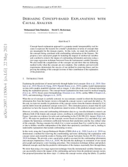 Debiasing Concept-based Explanations with Causal Analysis