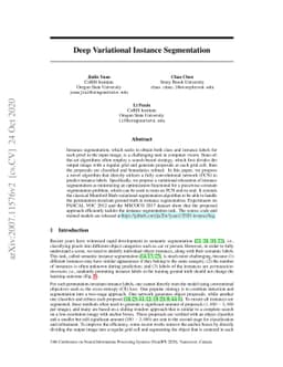 Deep Variational Instance Segmentation
