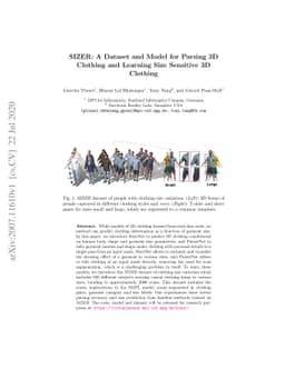 SIZER: A Dataset and Model for Parsing 3D Clothing and Learning Size
  Sensitive 3D Clothing