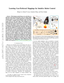 Learning User-Preferred Mappings for Intuitive Robot Control