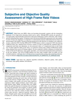 Subjective and Objective Quality Assessment of High Frame Rate Videos