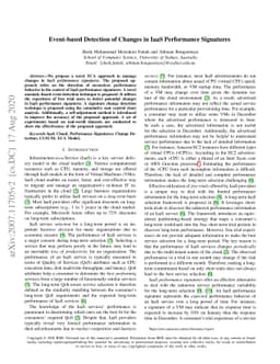 Event-based Detection of Changes in IaaS Performance Signatures