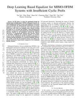 Deep Learning Based Equalizer for MIMO-OFDM Systems with Insufficient
  Cyclic Prefix