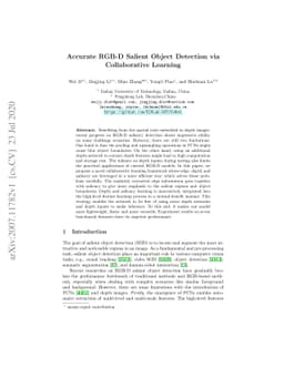 Accurate RGB-D Salient Object Detection via Collaborative Learning