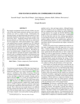 End-to-end Learning of Compressible Features