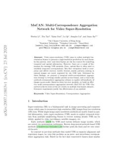MuCAN: Multi-Correspondence Aggregation Network for Video
  Super-Resolution