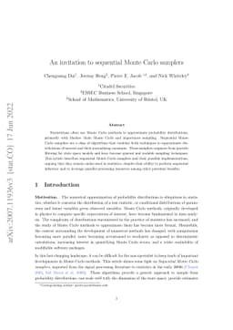An invitation to sequential Monte Carlo samplers