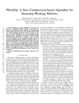 PhishZip: A New Compression-based Algorithm for Detecting Phishing
  Websites