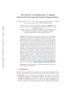 The Devil is in Classification: A Simple Framework for Long-tail Object
  Detection and Instance Segmentation
