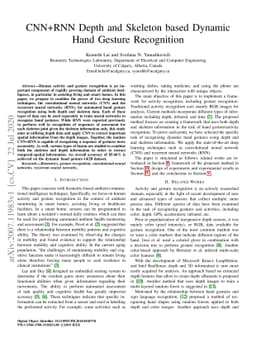 CNN+RNN Depth and Skeleton based Dynamic Hand Gesture Recognition