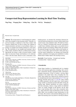 Unsupervised Deep Representation Learning for Real-Time Tracking