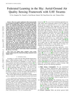 Federated Learning in the Sky: Aerial-Ground Air Quality Sensing
  Framework with UAV Swarms