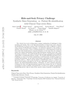 Hide-and-Seek Privacy Challenge