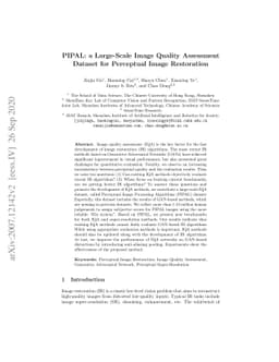 PIPAL: a Large-Scale Image Quality Assessment Dataset for Perceptual
  Image Restoration