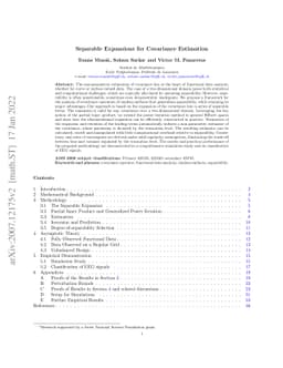 Separable Expansions for Covariance Estimation