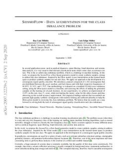 SeismoFlow -- Data augmentation for the class imbalance problem