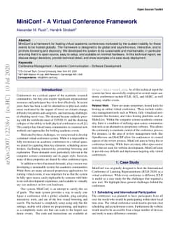 MiniConf -- A Virtual Conference Framework